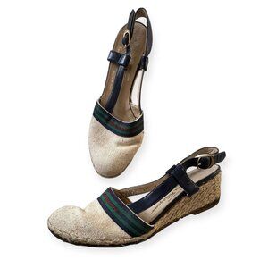 Vintage Salvatore Ferragamo Espadrille Wedge Sandals, Sie 7B, 80s-90s